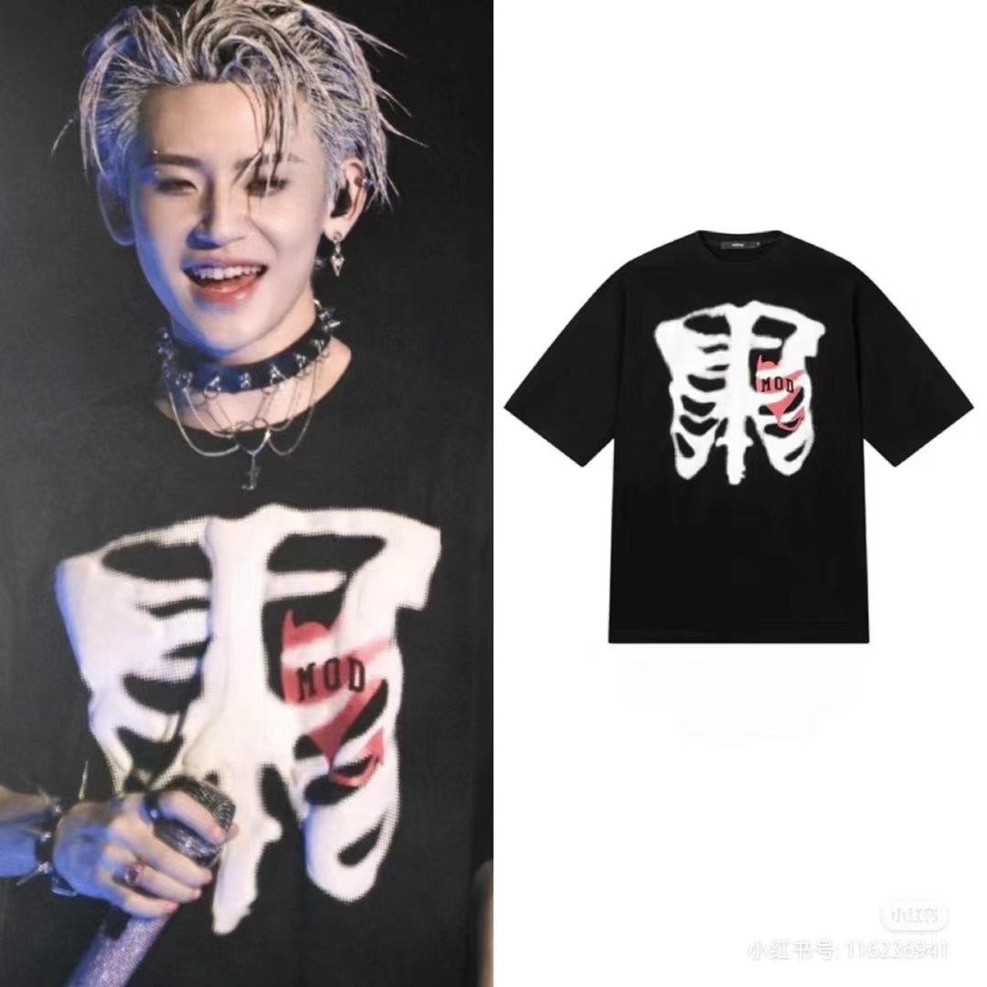 Vintage Washed Distressed Lil Ghost Short-Sleeve T-Shirt for Men and Women, Trendy Couple's Top, Y2K Fashion