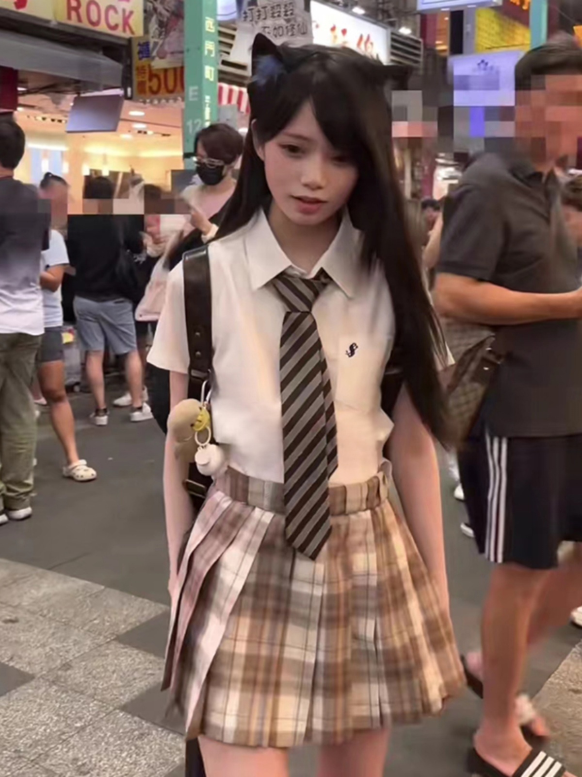 Waist-Defining Pudding Bear JK Uniform Shirt in Sweet and Spicy School Style for Y2K Fashion Lovers