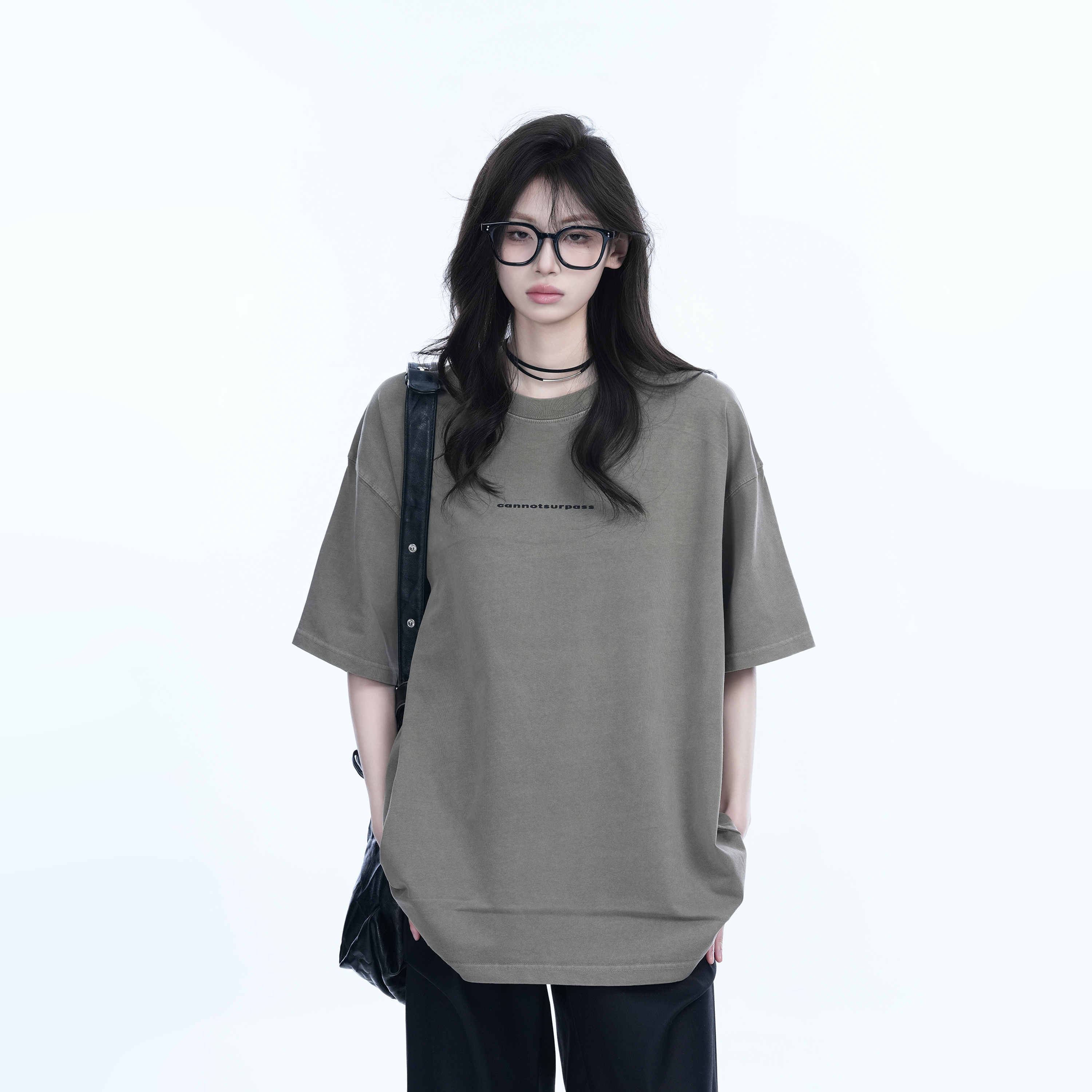 Washed Distressed Short Sleeve T-Shirt for Women - American Street Style with Unique Loose Round Neck