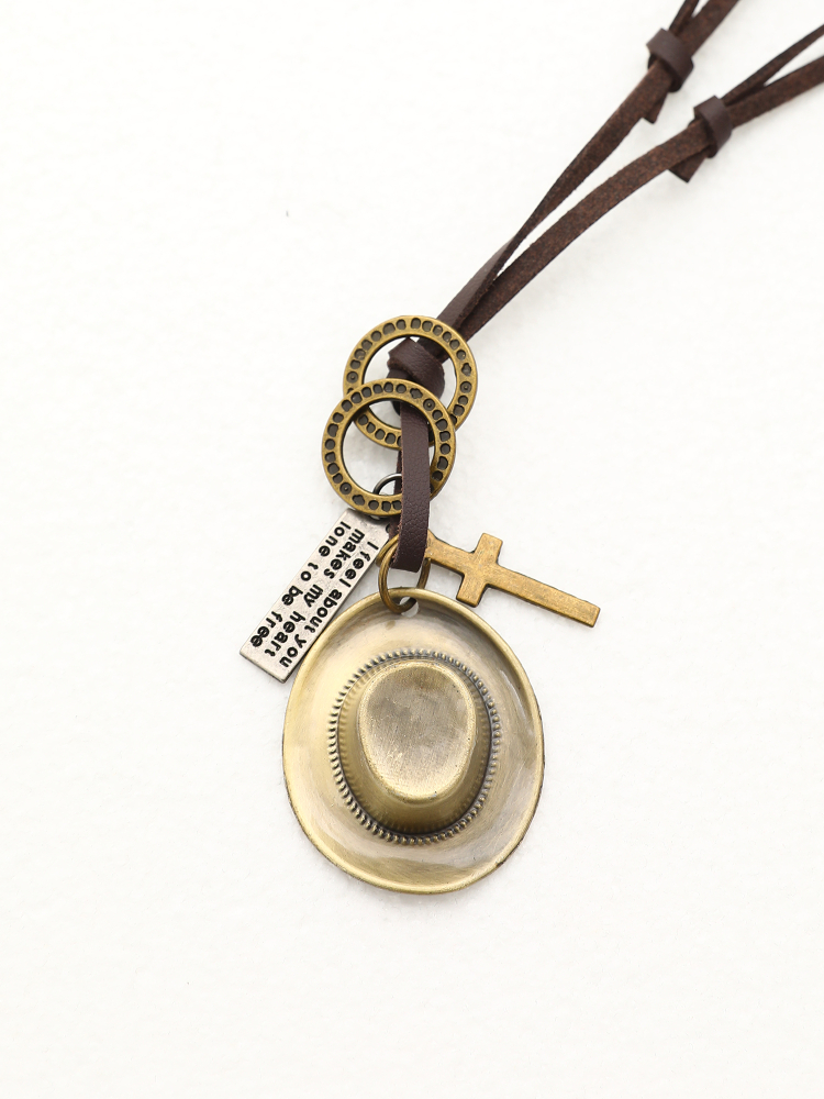 Western Cowboy Pendant Necklace - Retro American Style Personalized Fashion Jewelry Trendy Accessories