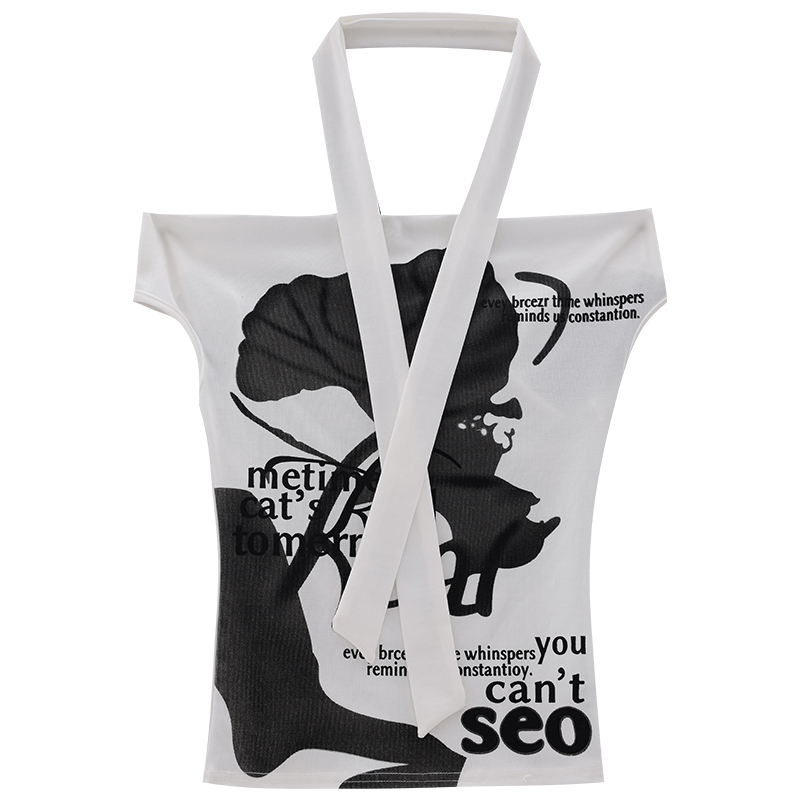 White Printed Sleeveless Top for Women - Summer Slim Fit Short Tank - Trendy Casual Style for 90s and Y2K Inspired Looks