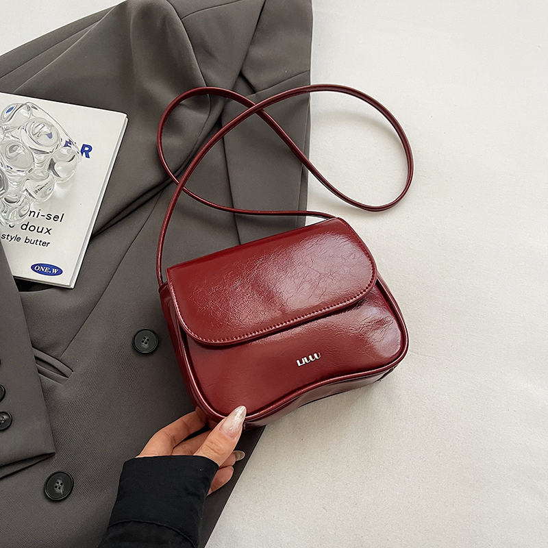 Wine Red Small Square Crossbody Bag for Women - 2025 Summer High-End Versatile Casual Mobile Phone Bag