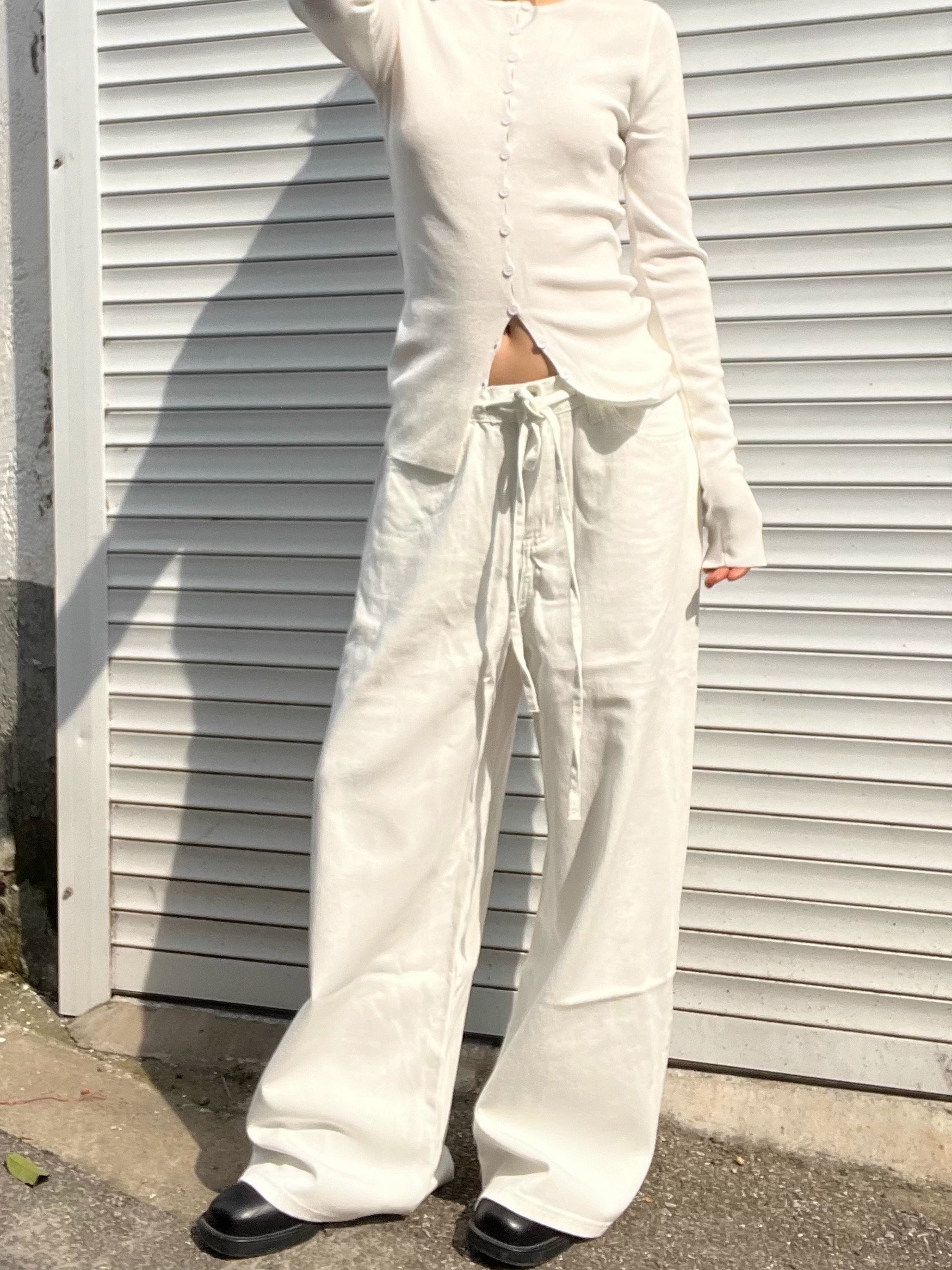 Women's Casual Loose Wide-Leg Sweatpants with Drawstring - Versatile Thin Jeans for Effortless 90s Y2K Style
