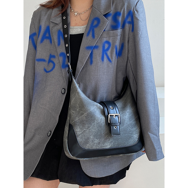 Women's Denim Retro Saddle Bag - Versatile Commuter Crossbody Shoulder Bag for 90s Y2K Style