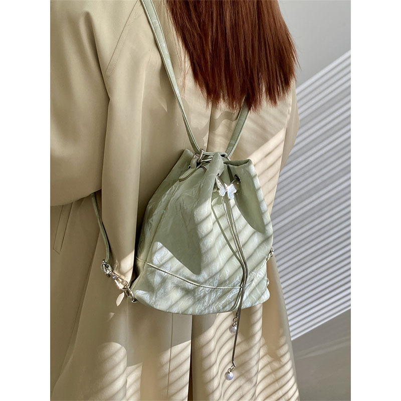 Women's Forest Style High-End Bucket Bag - Multi-Use Shoulder Crossbody Small Backpack for 2025 Niche Fashion