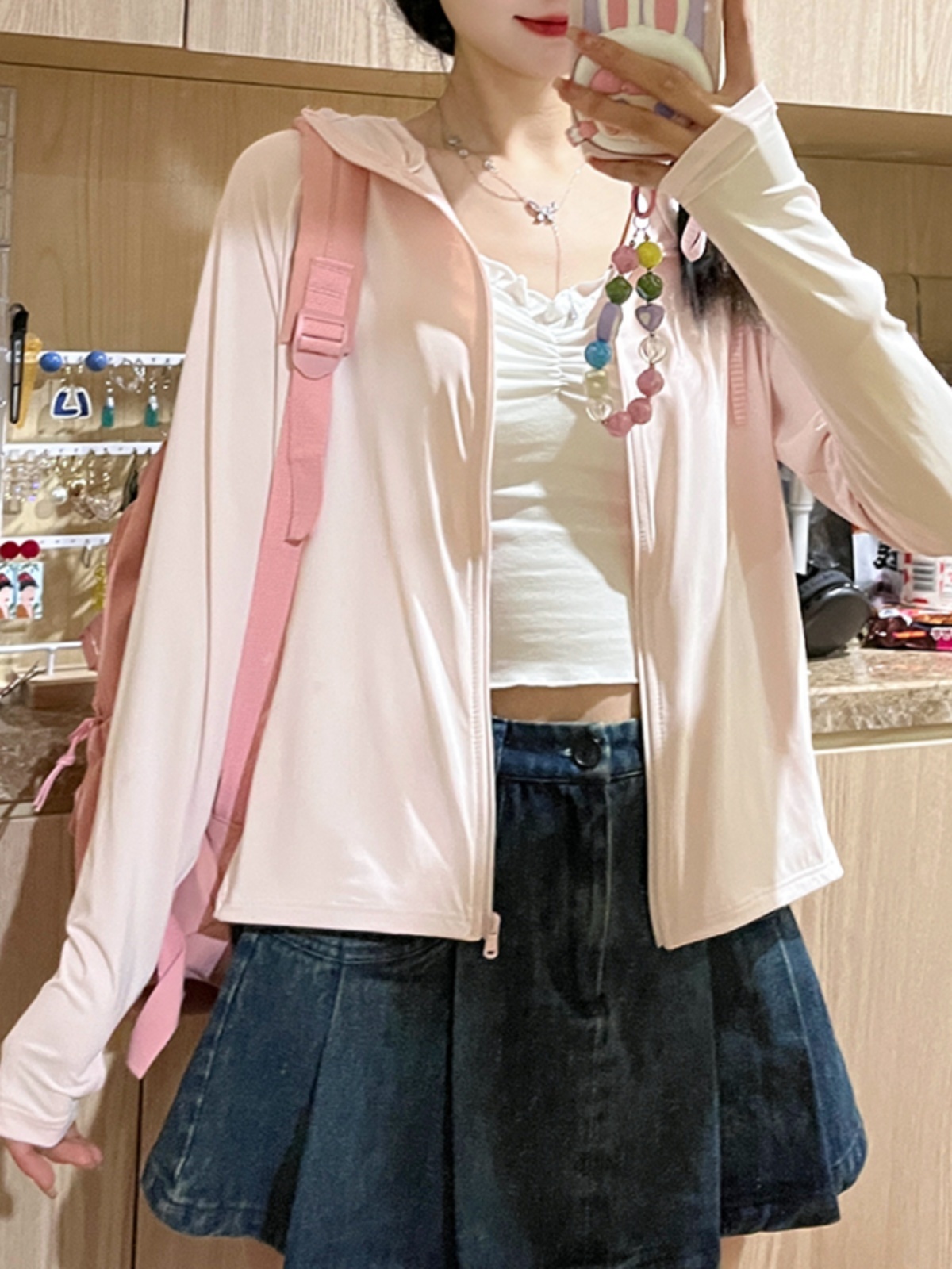 Women's Lightweight Hooded Sun Protection Jacket - UPF 50+ Ice Silk Breathable Cape Cardigan for Summer Outdoor Wear