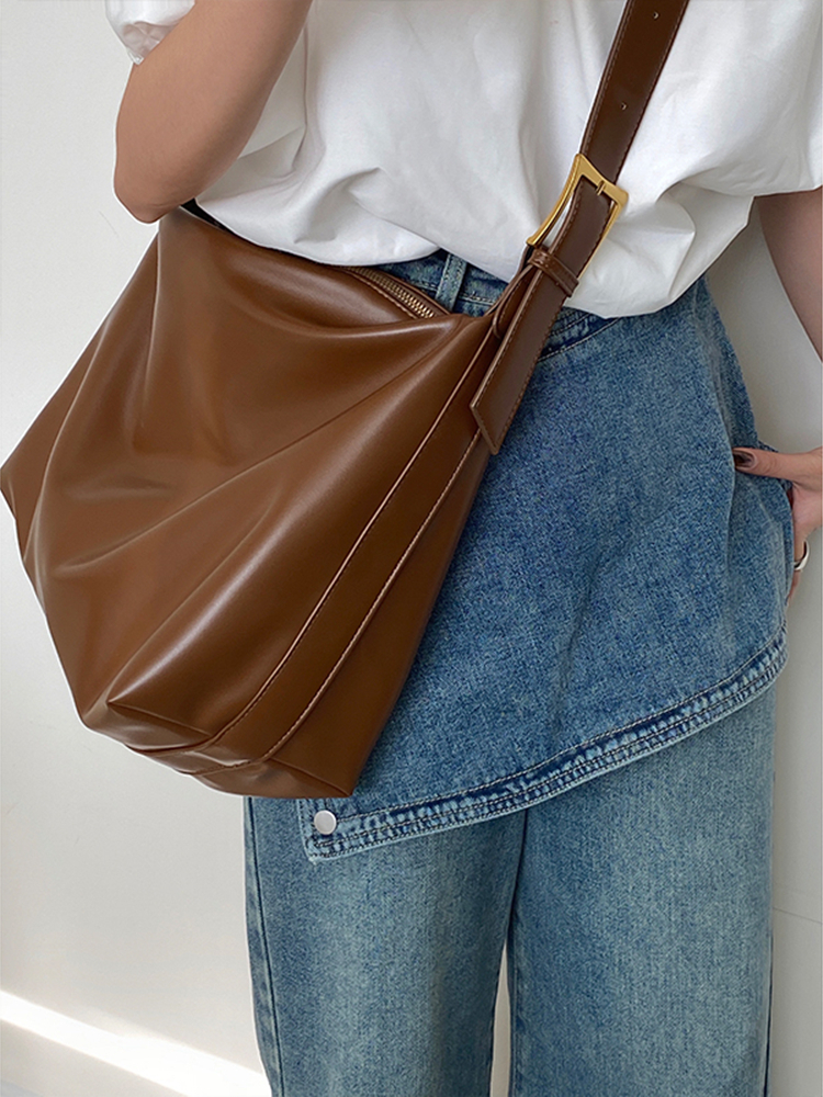 Women's Retro Large Tote Bag - Spring Summer 2025 Crossbody Shoulder Bag with Niche Design