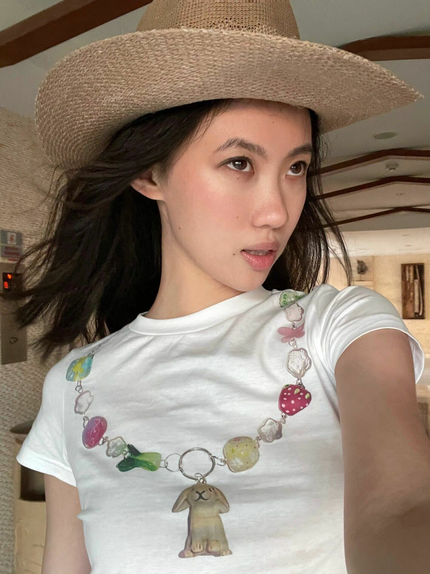 Women’s Slim Fit White Short Sleeve T-Shirt - American Retro Summer Style, Pure Cotton, Niche Design