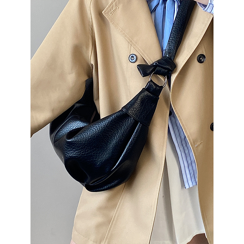 Women's Soft Leather Wrinkled Dumpling Bag - Versatile Lazy Style Shoulder Crossbody Bag for 2025 Fashion