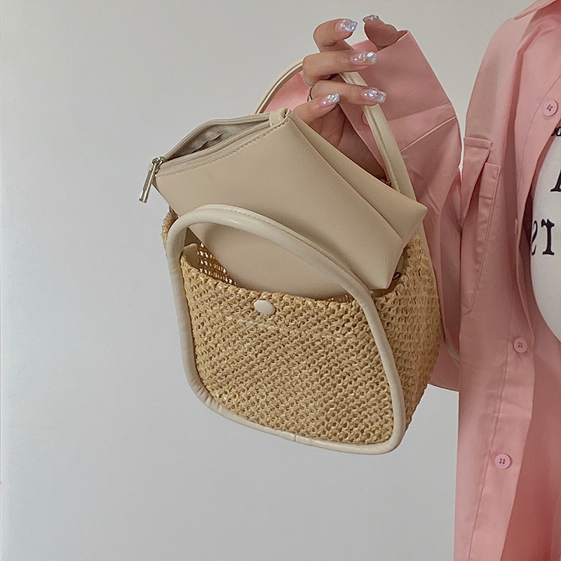 Women's Spring Summer Small Bucket Bag - Niche Design Shoulder Crossbody Handbag with Matching Mother Bag