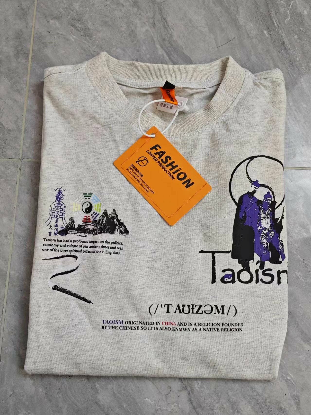 Wudang Mountain Printed Couple Short-Sleeve T-Shirt for Women - Loose Fit, Chinese Style Fashion, Trendy Casual Top