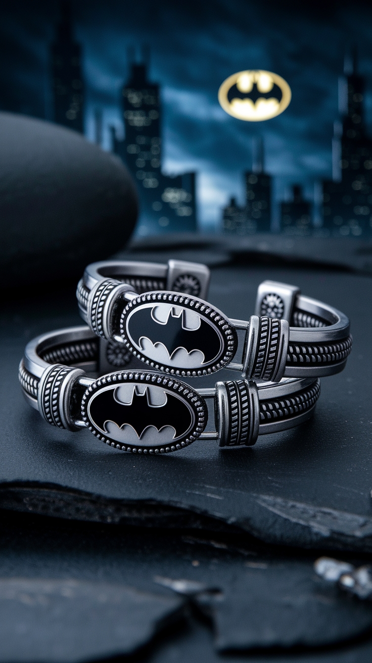 Batman Matching Bracelets for Superhero Fans outfit idea