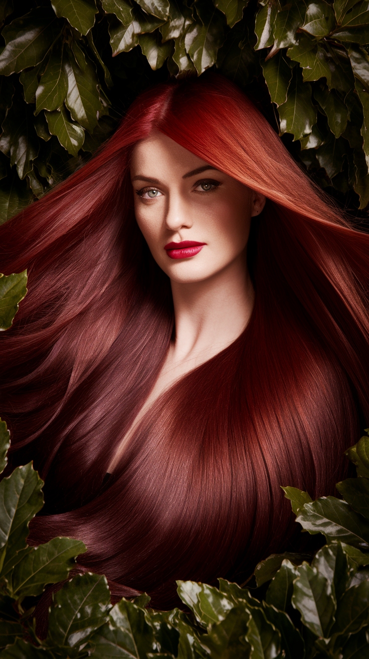 Dark Cherry Red Hair Color for a Bold Statement outfit idea