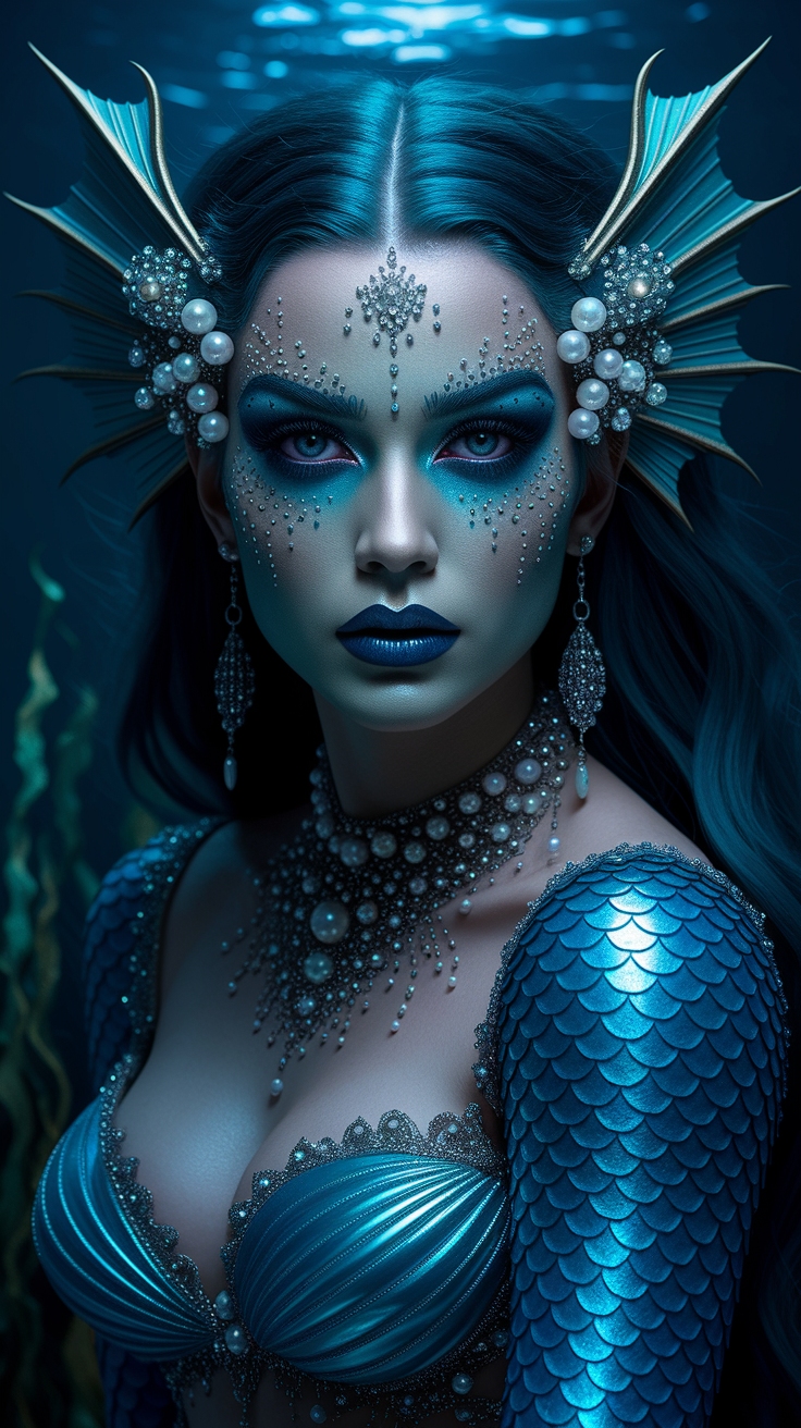 Dark Mermaid Make Up: Channel Your Inner Fantasy outfit idea