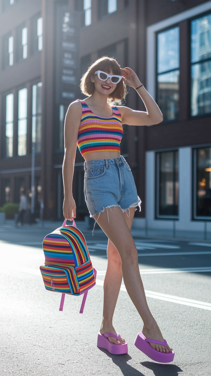 Putting Together a Platform Flip Flops Outfit Y2K Style outfit idea