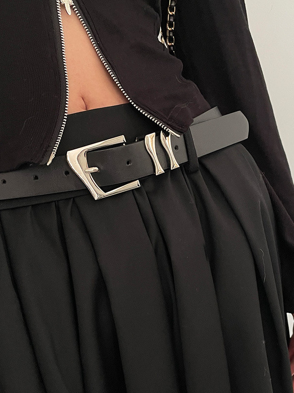 2025 Summer Black Casual Pants with Belt - Korean Style Versatile Student Fashion