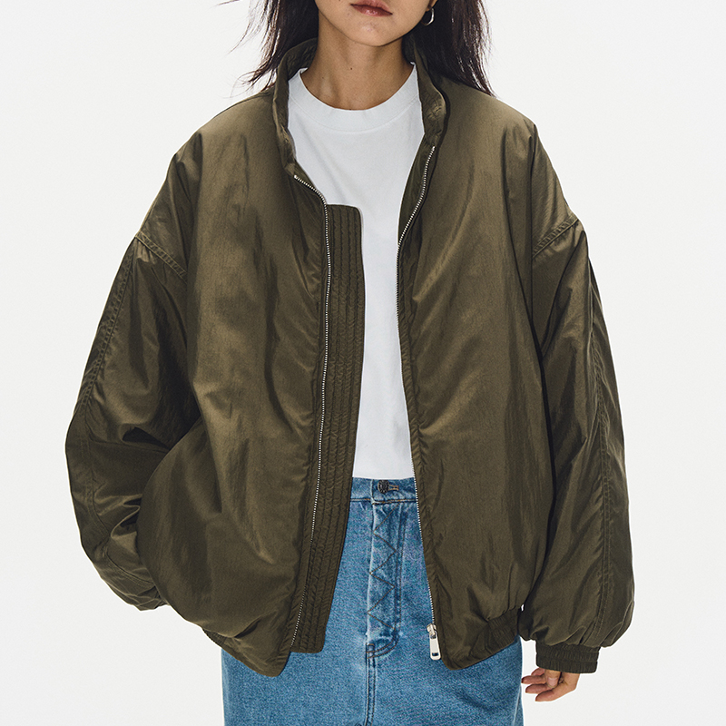 2025 Women's Oversized Military Green Pilot Down Jacket â€“ Trendy American-Style Puffer Coat