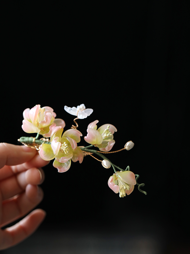 Ancient Style Floral Hairpin - Tang Dynasty Inspired Hair Clip for Women - Hanfu Hair Ornament Accessory - Super Fairy Costume Side Clip