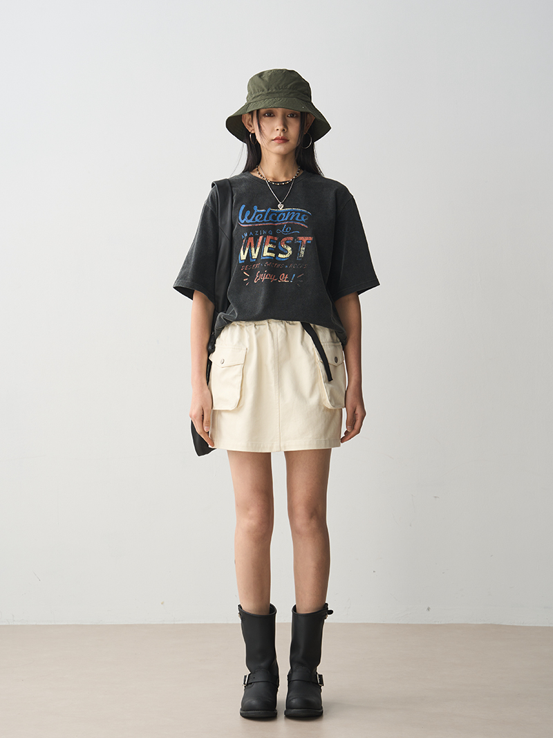 Beige Belted A-Line Mini Skirt for Women - Versatile Pocket Design Workwear Skirt for Summer 2025