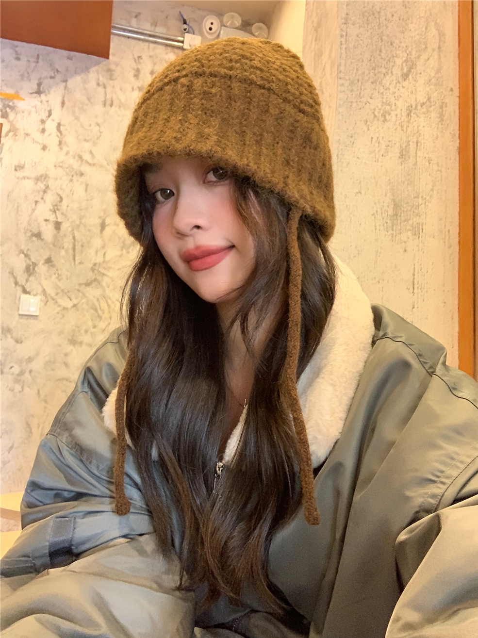 Braided Yarn Fisherman Hat for Women - Warm Knitted Autumn Winter Ear Protection - Trendy Korean Style
