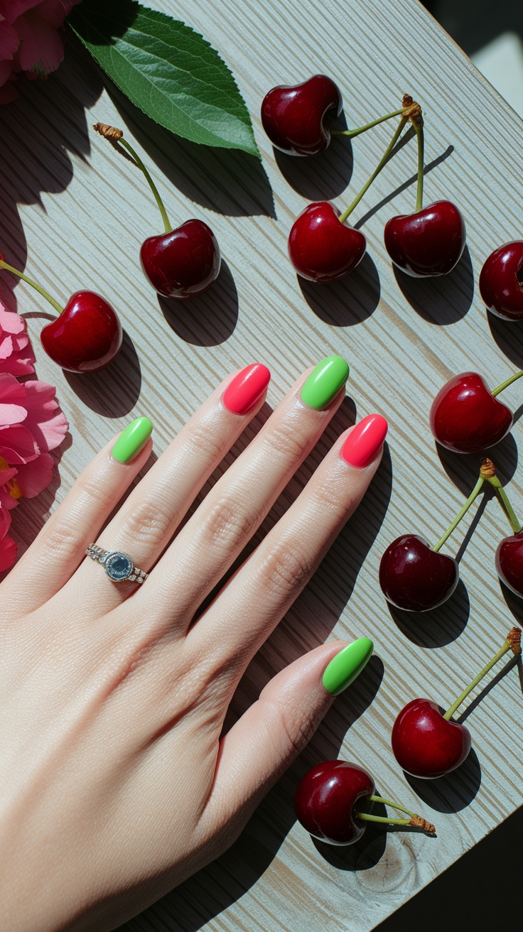 cherry nail designs summer outfit idea