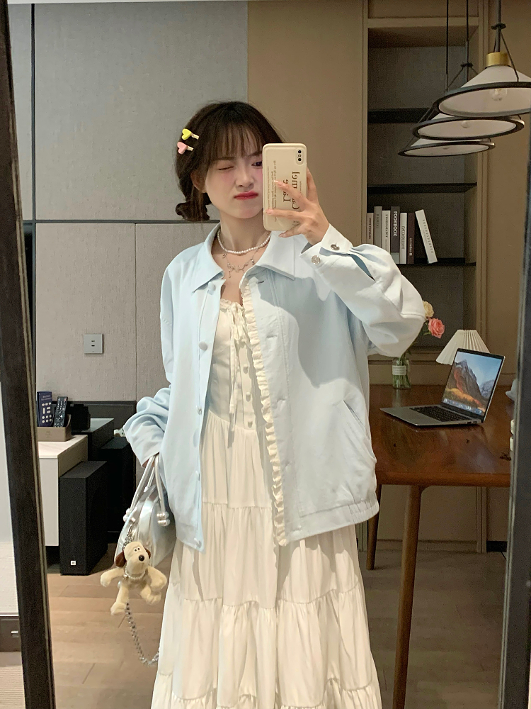 Chic High-End Loose Casual Baseball Jacket for Women - Unique Slimming Design for Early Spring Fashion