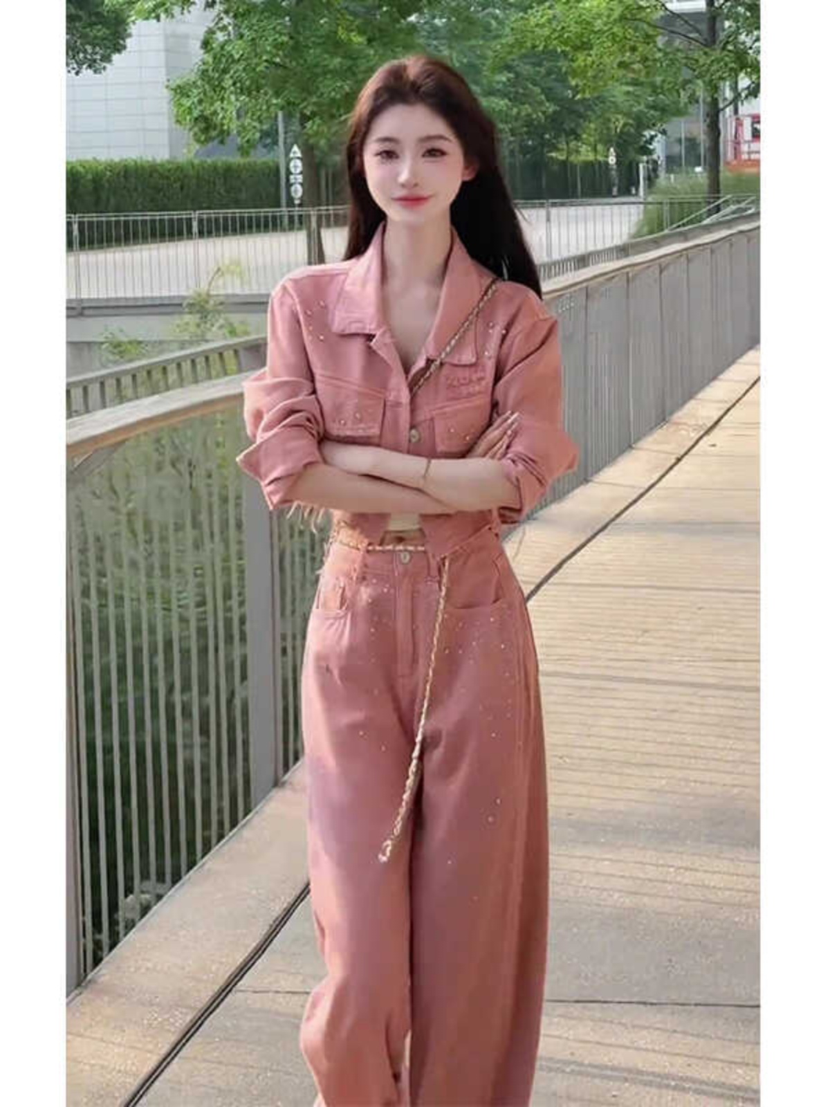 Chic High-End Two-Piece Set for Women: Short Jacket & Slim-Fit Jeans, Trendy Autumn Korean Style Outfit