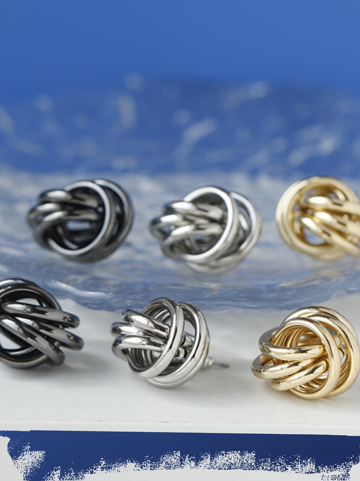 Chic Metal Round Interwoven Earrings - Versatile Fashion Jewelry for Dating, Runway Shows, and Special Occasions