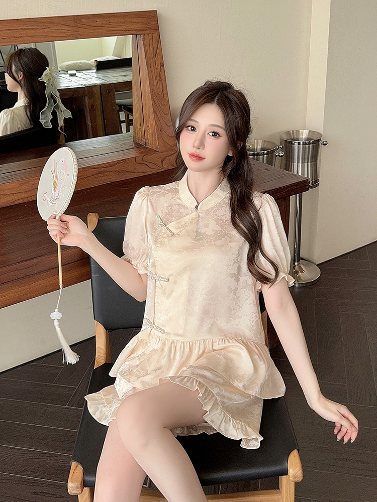 Chinese Wind Ice Silk Pajamas Set for Women - Summer Short Sleeve & Shorts Homewear - 2025 Style, Comfortable and Chic