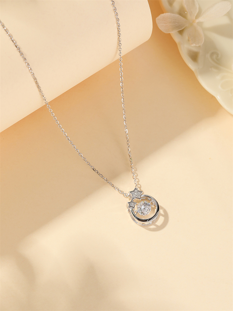 Classy 925 Sterling Silver Star Necklace for Women with Exquisite Zircon Pendant - Elegant Jewelry Gift