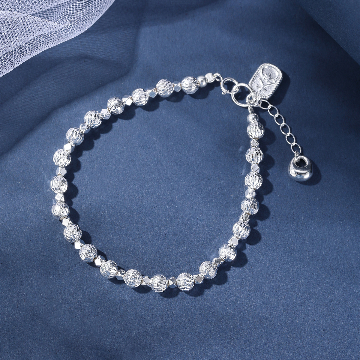 Classy Sterling Silver Bracelet for Women - Lucky Charm Accessory with Fortune Beads, Elegant Jewelry Gift
