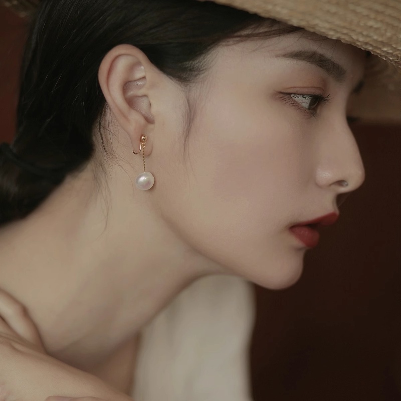 Clip-On Pearl Earrings for Non-Pierced Ears - Elegant Shi Family Design, Parisian Style Jewelry
