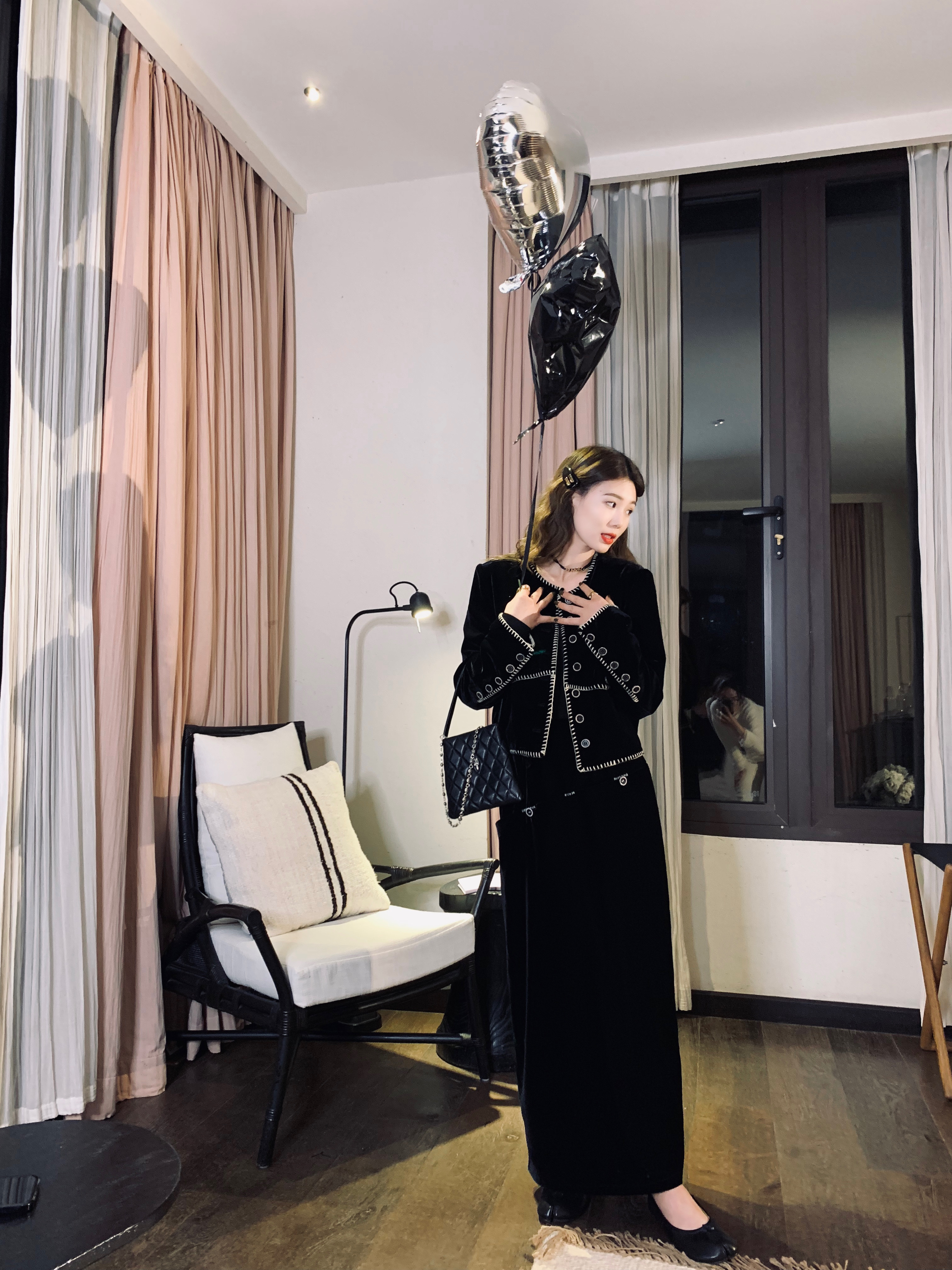 Color-Block Velvet Jacket and Skirt Set for Women - Y2K Inspired Fashion Ensemble