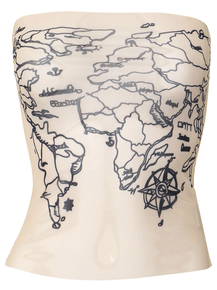 Desert Wasteland Skin Color Mesh Abstract Print Spicy Girl Camisole Women's Tank Top - Y2K Inspired Fashion