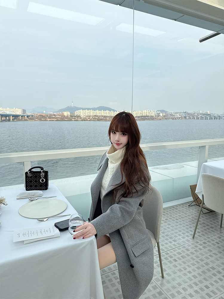 Double-Breasted Long Wool Coat for Women - High-End Double-Sided Trench Coat, Spring Fashion, Elegant Outerwear