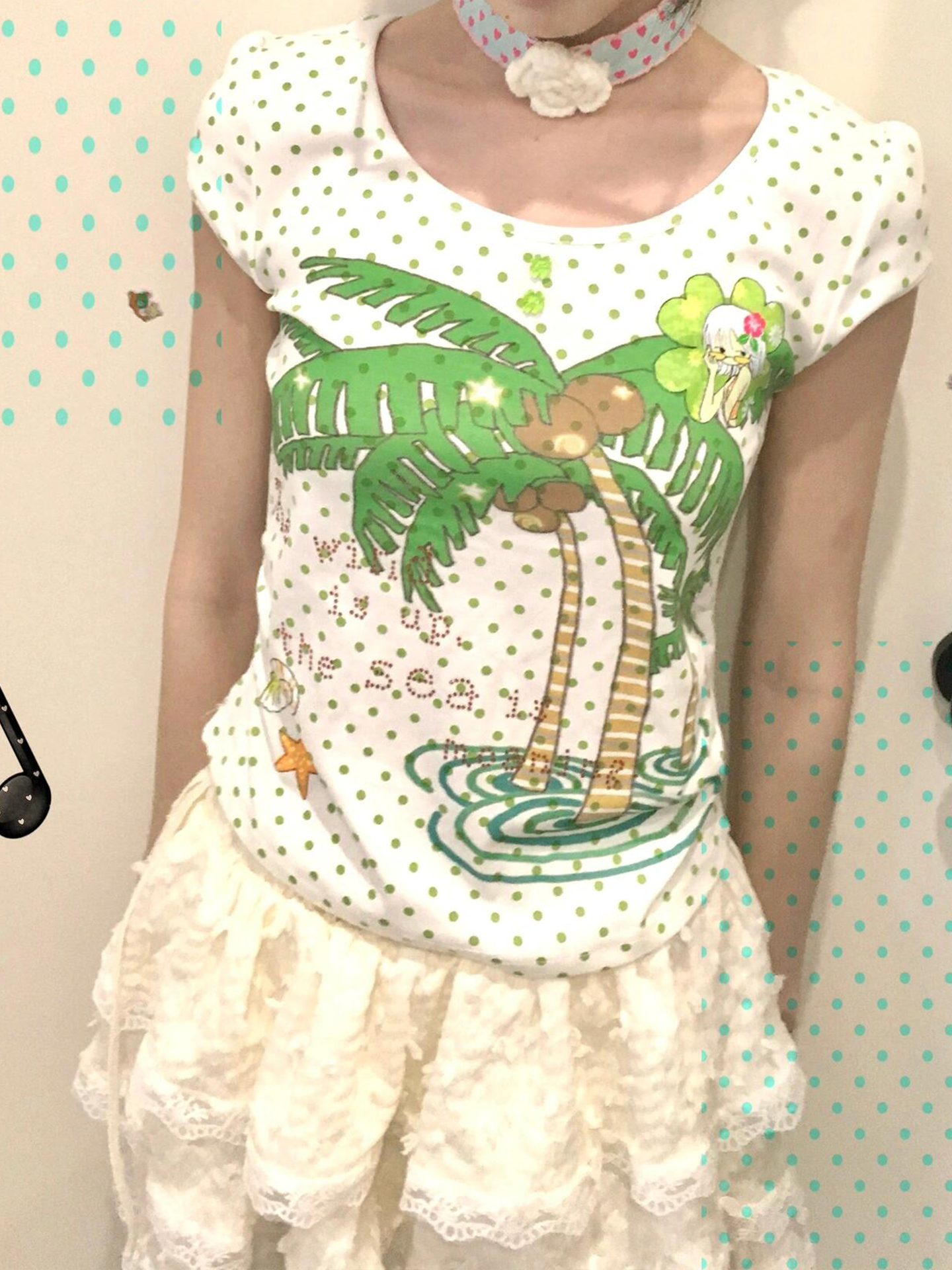 Eccentric Sweet Printed Short Sleeve T-shirt - Elegant Casual Slim-Fit Top for Women, Versatile Waist-Cinching Style