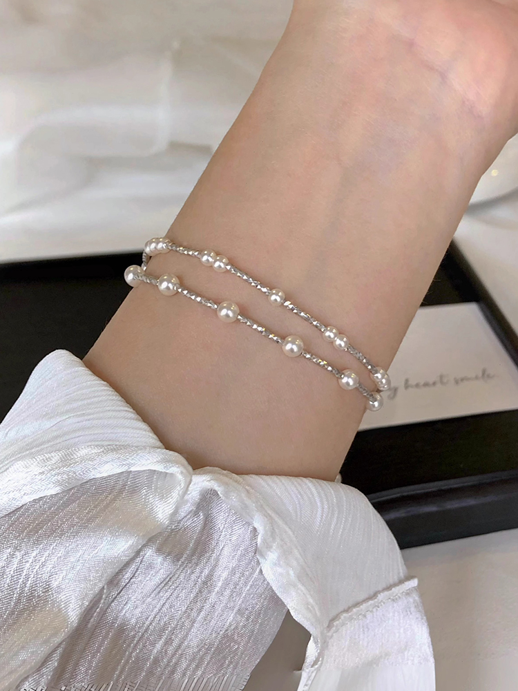Elegant Starry Sky Pearl Bracelet - High-End Women's Jewelry, Classy French Design, Luxury Fashion Accessory