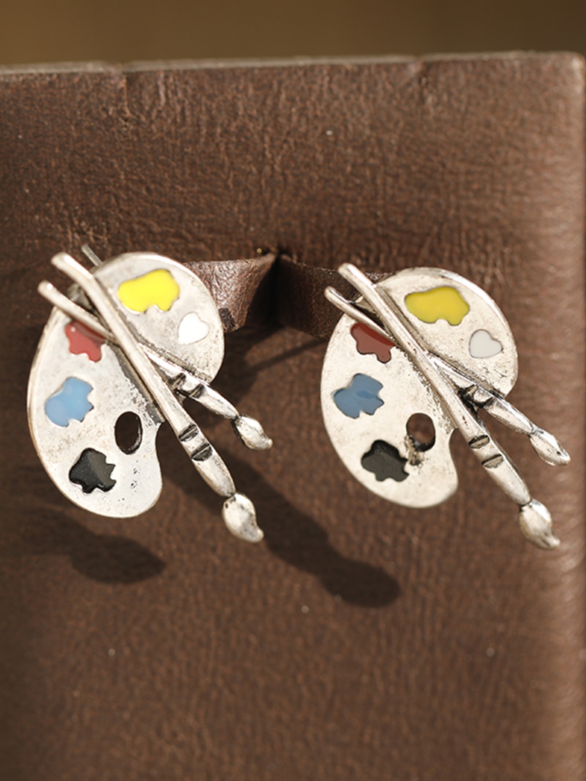 Exaggerated Oil Drop Color Palette Stud Earrings for Women - Versatile European American Style Fashion Jewelry