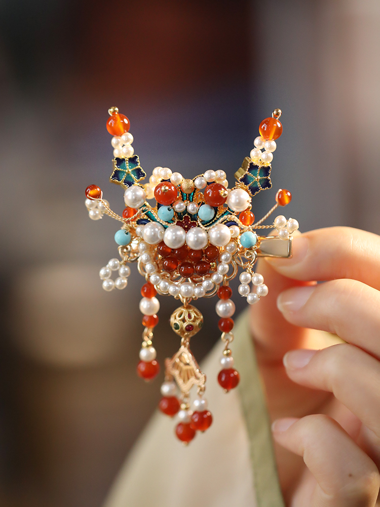 Exquisite Dragon Year Hairpin for Girls, National Style Side Clip, Ancient Chinese Hanfu Accessories, Traditional Hair Ornaments