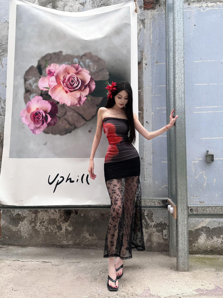 Floral Print Strapless Camisole Top for Women - Sexy Slim Fit Vacation Style 2025 Summer Fashion