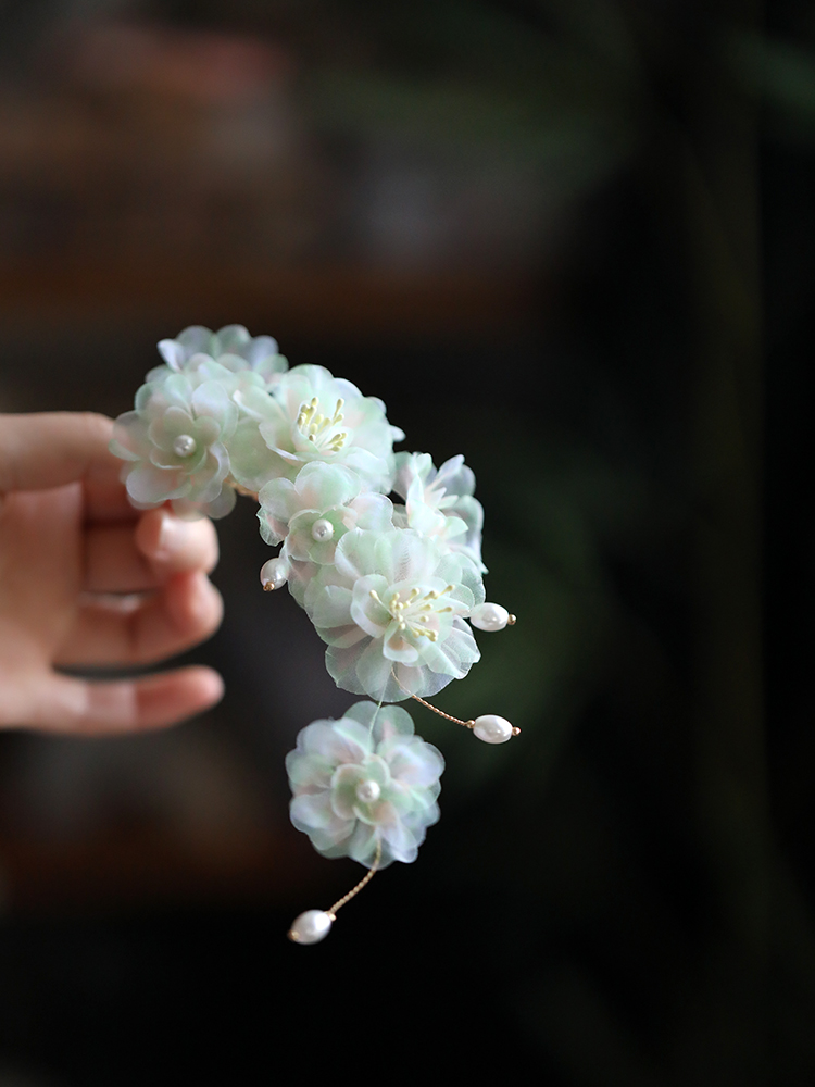 Flower Fairy Hanfu Hair Accessories - Tang Style Headdress Clips for Women, Elegant Ancient Chinese Qipao Inspired Design
