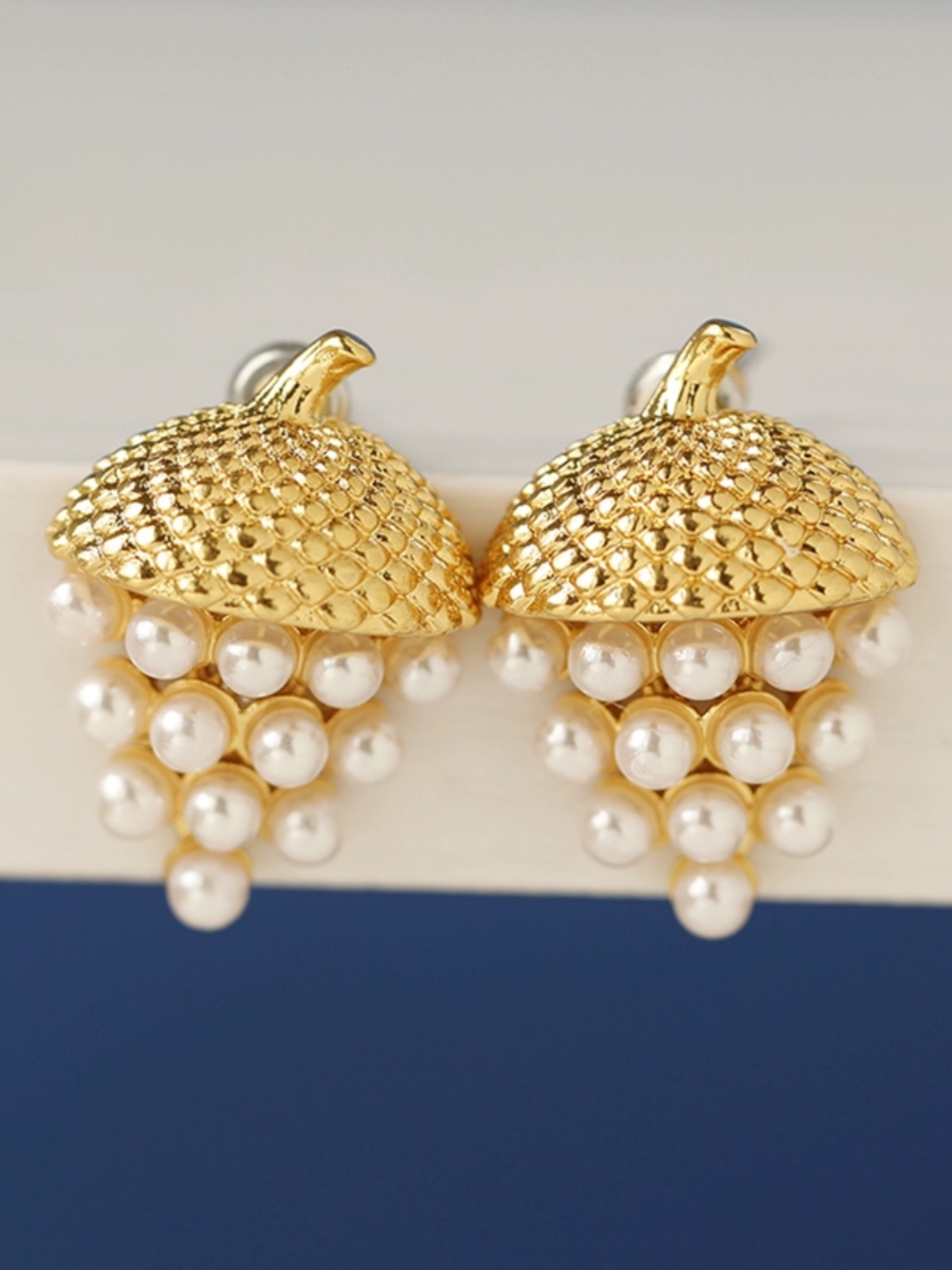 French Gold-Plated 925 Silver Grape Earrings for Women - Elegant Valentine's Day Gift for Dinner Date