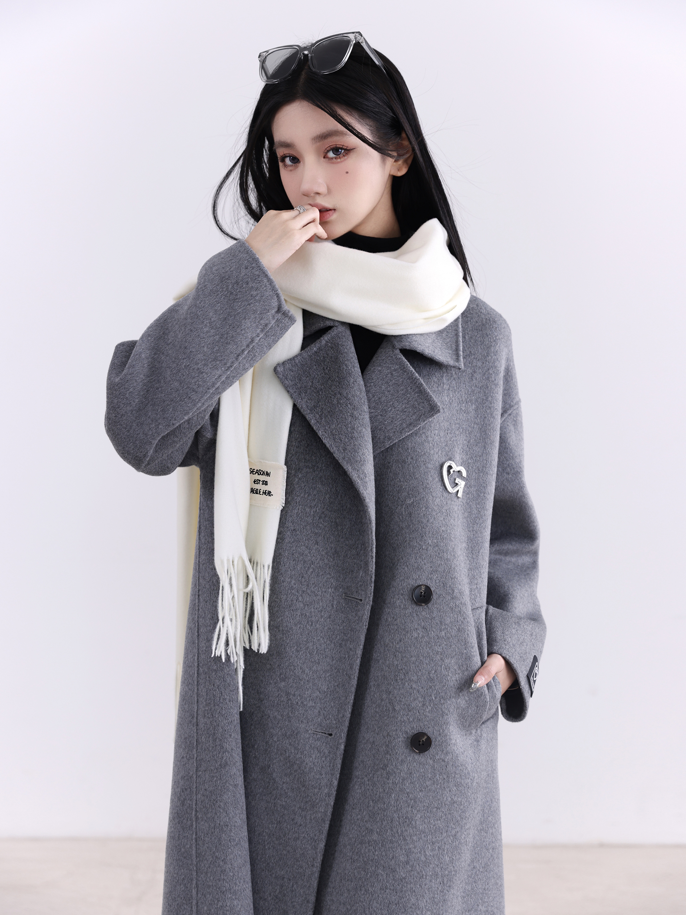 Handmade Double-Sided Wool Coat - 70% Wool, Spring/Summer, Korean Style, Lightweight, Chic Layering Piece
