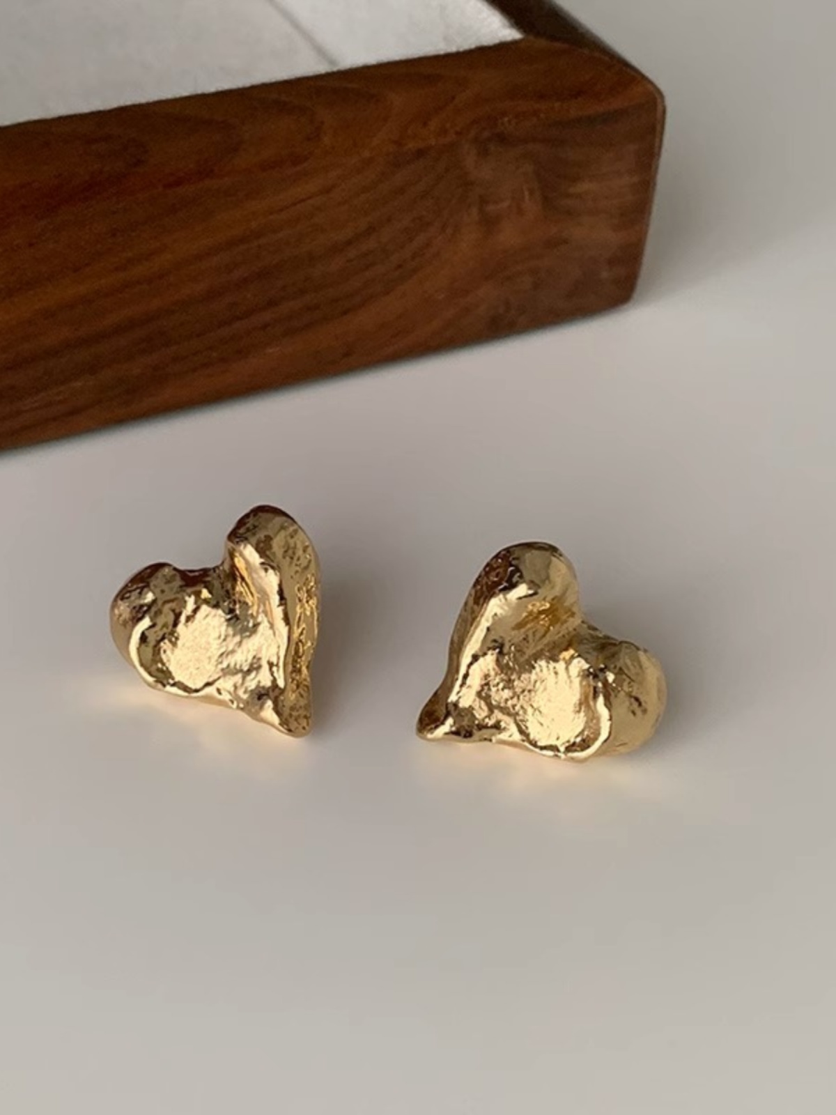 Handmade Textured Heart Earrings in S925 Silver - Unique Versatile Design for Women