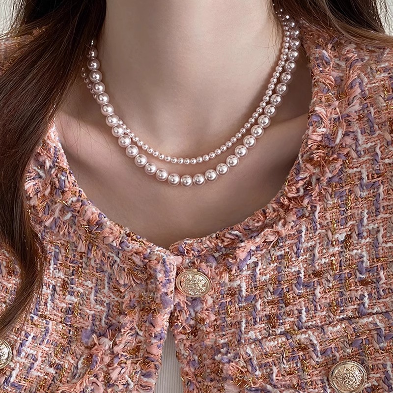 High-End Light Luxury Shijia Pearl Necklace for Women, Designer Clavicle Chain, Elegant Fashion Accessory