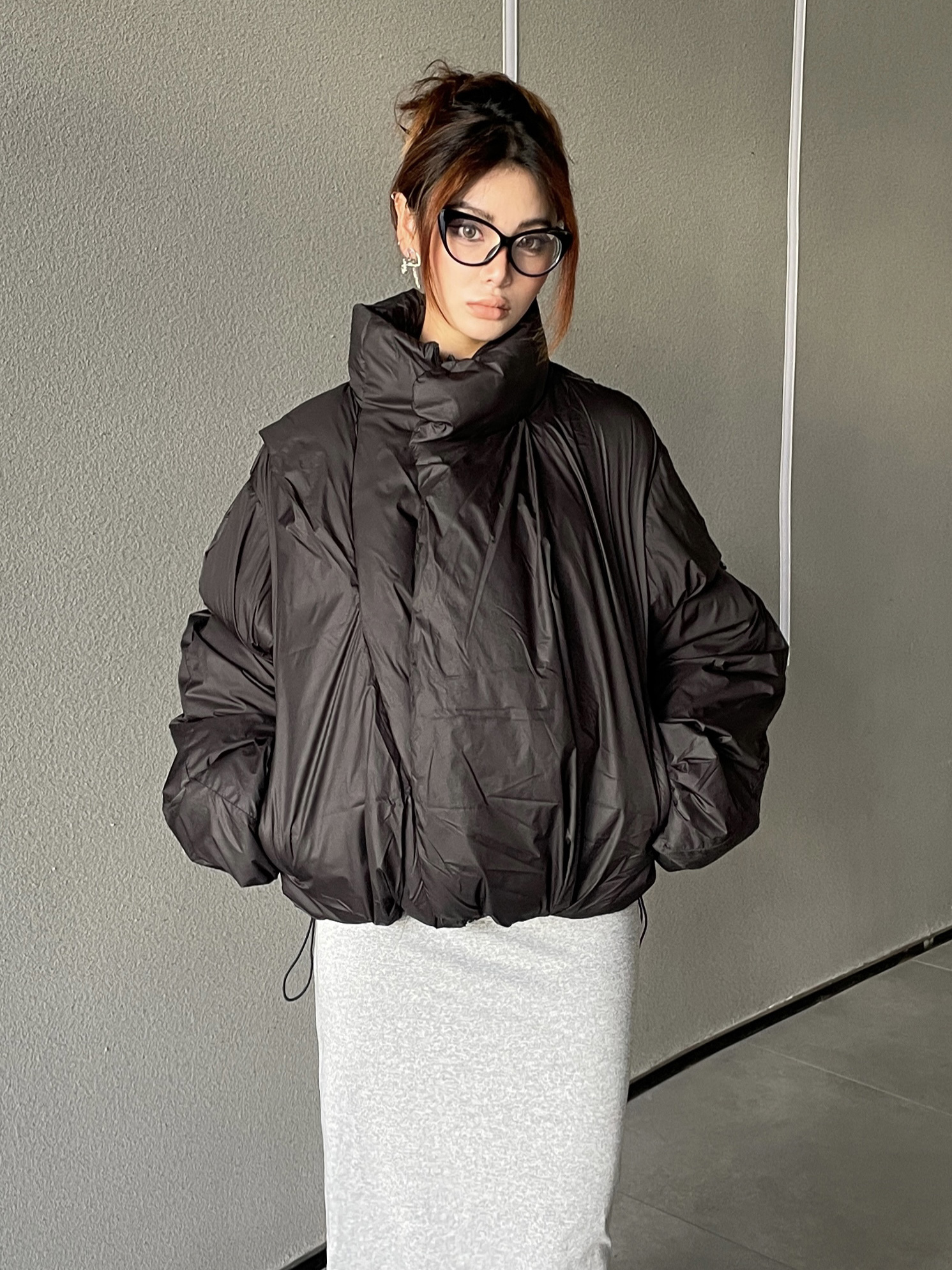 High Street Fashionable Short Cotton Puffer Jacket for Women - Trendy Loose Fit Warm Coat for Autumn and Winter
