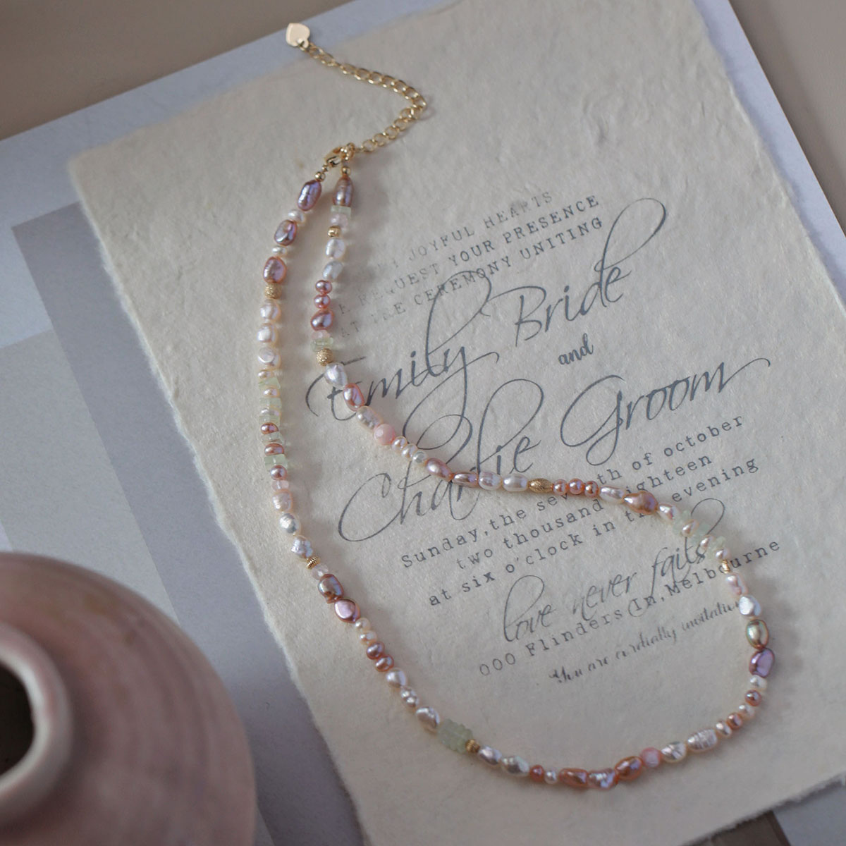 Irregular Freshwater Pearl Necklace with Natural Stones - Girl's Clavicle Chain, Boho Chic Style, Unique Accessory for Any Outfit