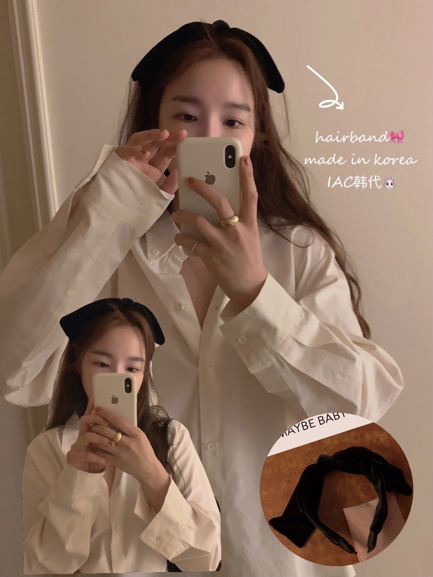 Korean Style Big Bow Velvet Headband - Heightening Crown Hair Accessory for a Chic Look