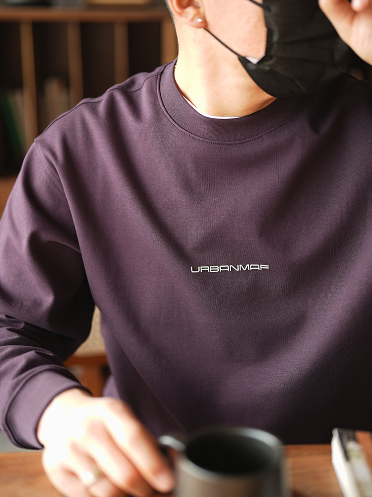 Korean Style Casual Minimalist Letter Pullover Sweatshirt for Men - Trendy Round Neck Loose Fit Top for Autumn Winter Fashion