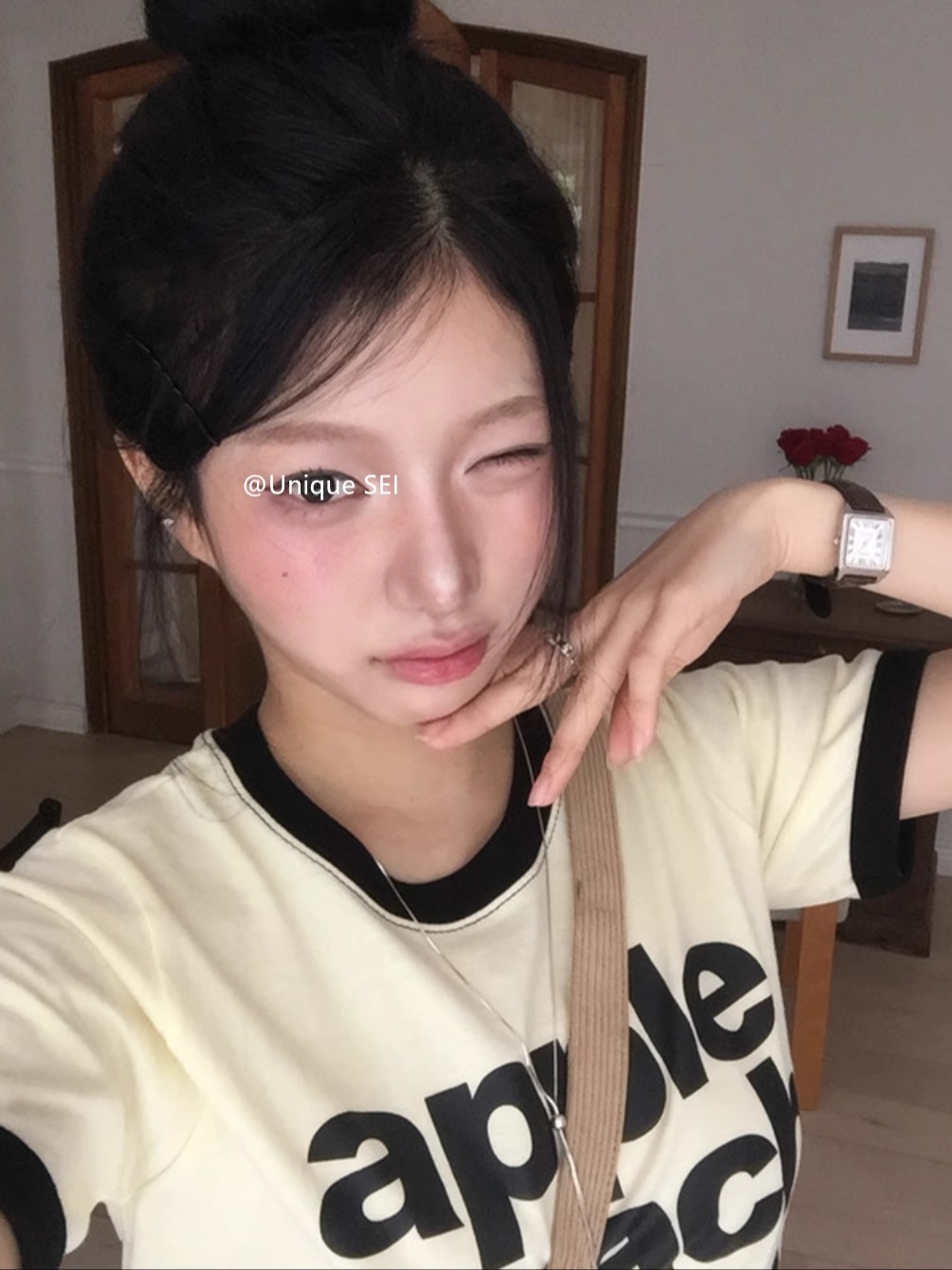 Korean Style Color-Block Letter Print Short Sleeve T-Shirt & Elastic Waist Seven-Point Shorts Set for Summer Casual Workwear